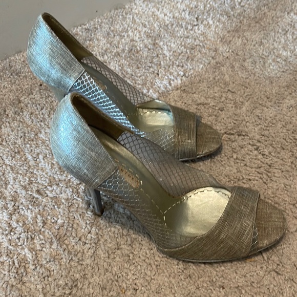 Stella McCartney Silver Peep Toe Heels